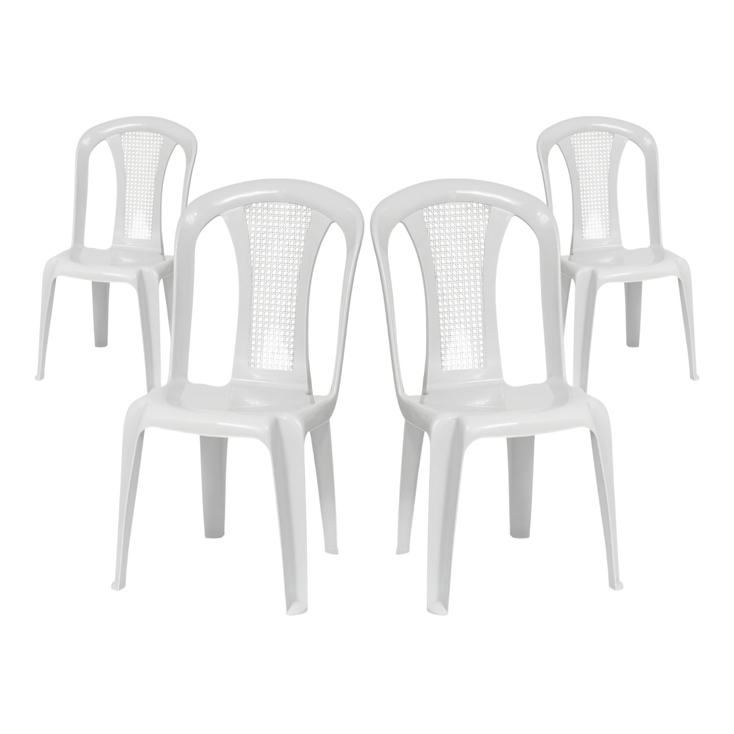 Pack 4 Sillas de Exterior Apilables sin Reposabrazos Napoli 42x49x88cm O91 Sillas Plegables 1